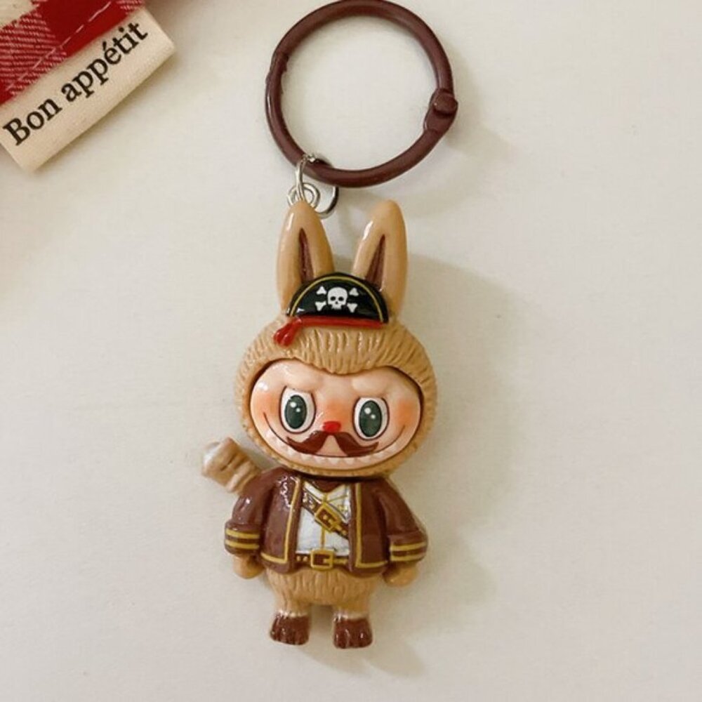 New Popular Hot! mini brown Mocha bunny Labubu Baby keychain dangeler figure
